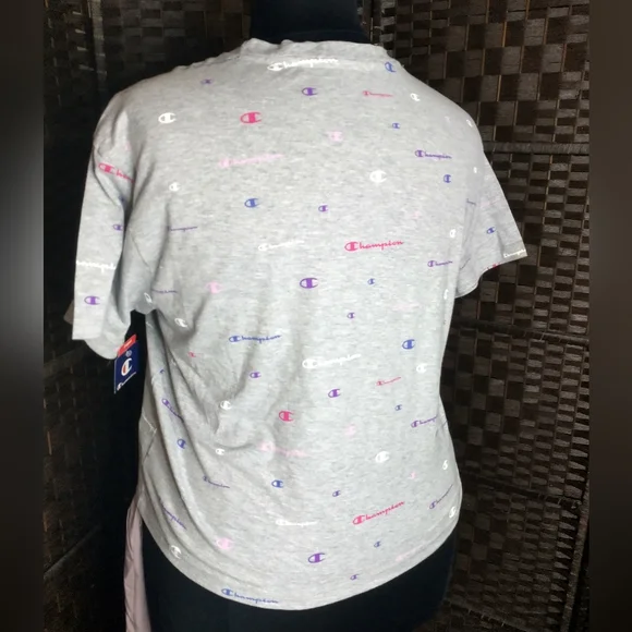 1X NWT CHAMPION Grey Logo Crop Top - Picture 8 of 16